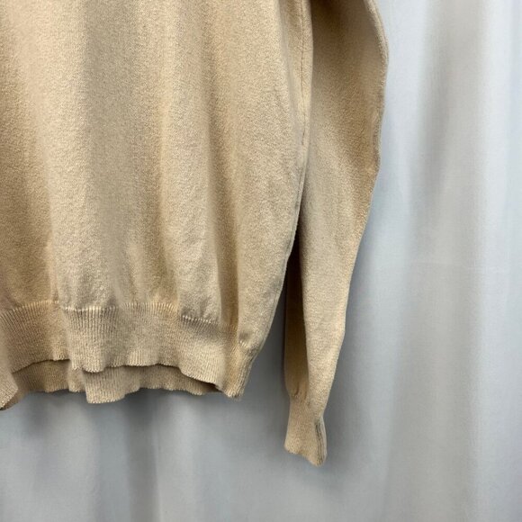 Everly Mock Neck Long Sleeve Beige Sweater Womens Size Medium Ruffle - Picture 6 of 9